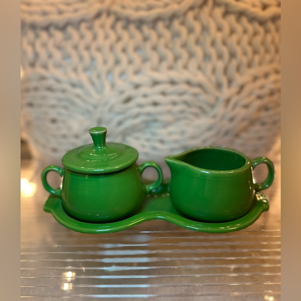 Fiesta 4-Piece Sugar Bowl and Creamer Set with Tray